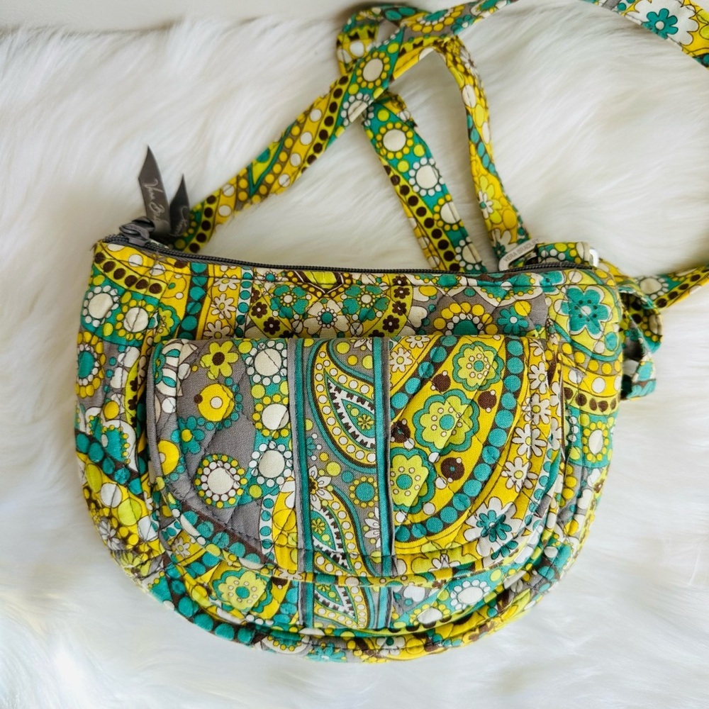 Vera Bradley Lizzy Lemon Parfait Yellow Crossbody Bag - Picture 4 of 16